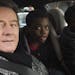 This image released by STXfilms shows Bryan Cranston, from left, Jahi Di'Allo Winston, and Kevin Hart in a scene from "The Upside." (David Lee/STXfilm