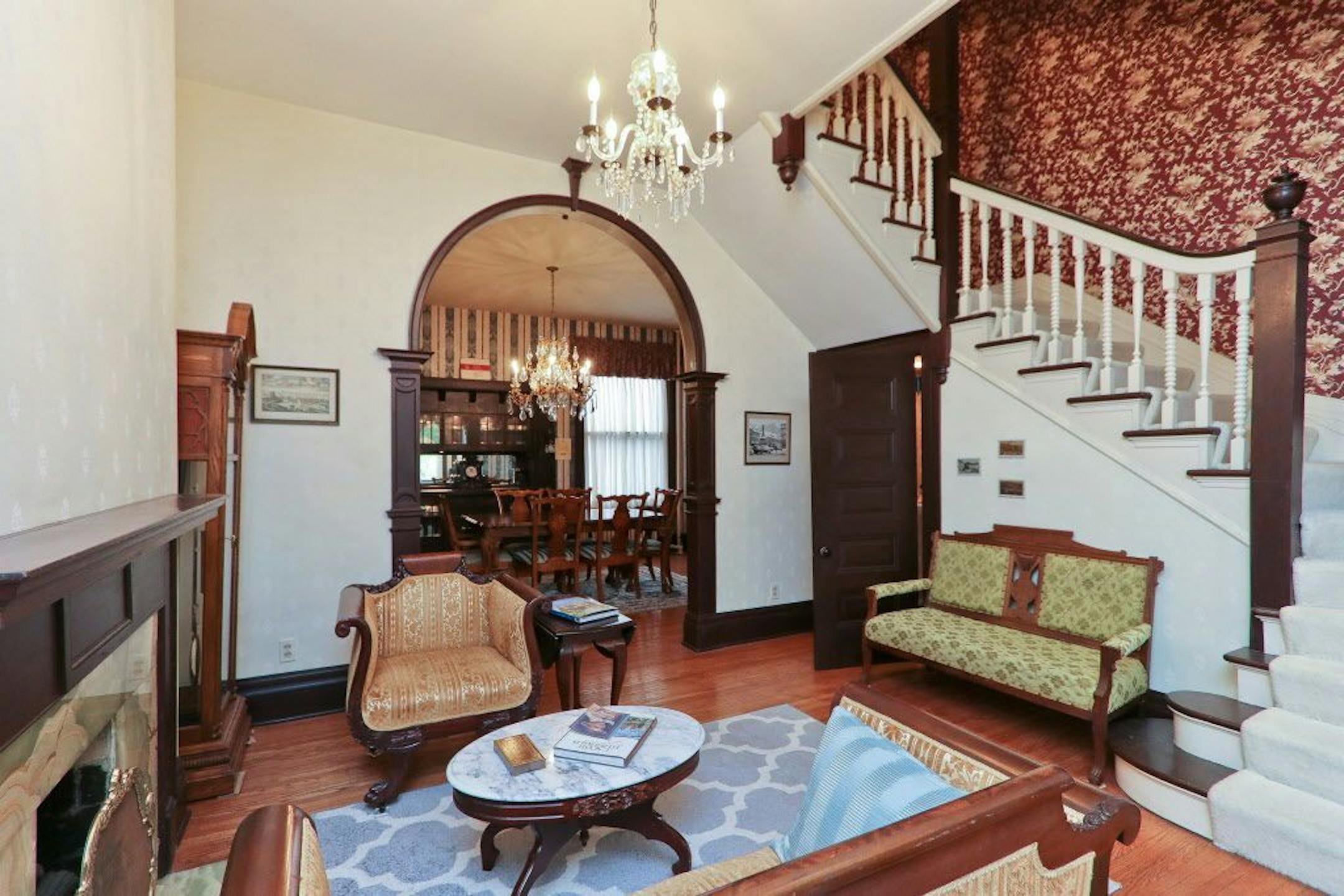 Inside the brownstone.