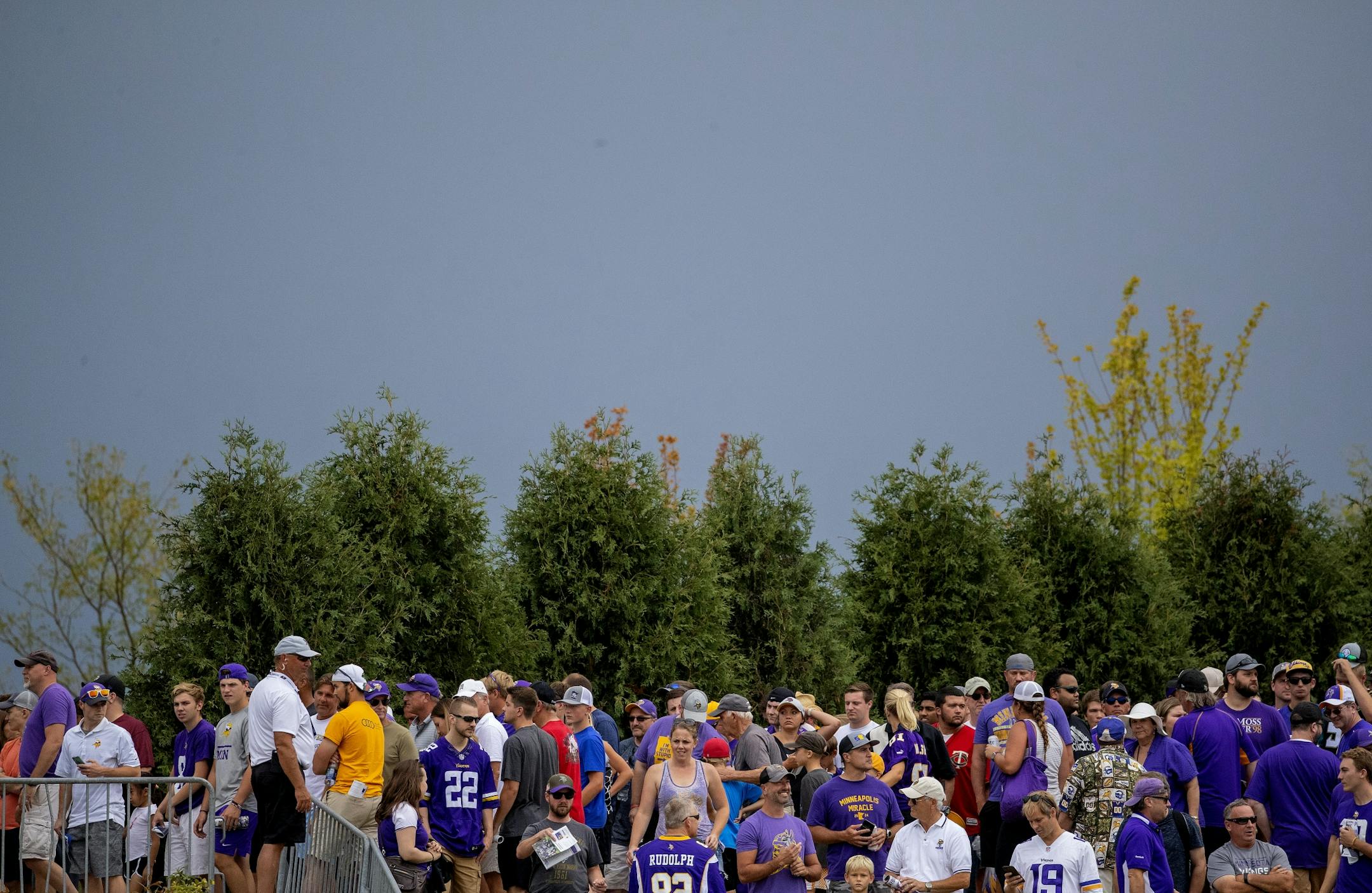Fans were evacuated from the Minnesota Vikings and Jacksonville Jaguars joint practice due to a severe weather warning.