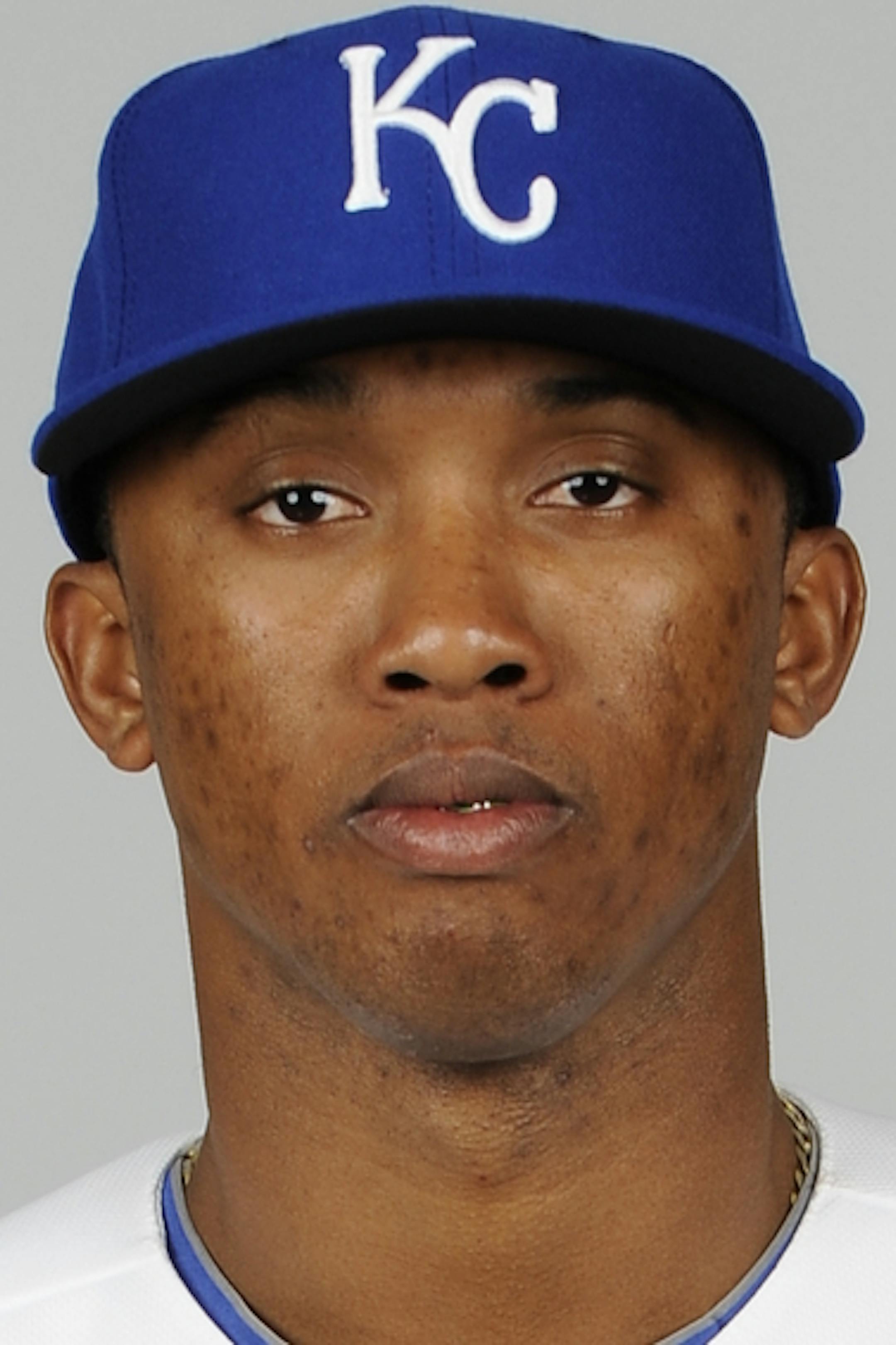 SURPRISE, AZ - FEBRUARY 21: Alcides Escobar #2 of the Kansas City Royals poses during Photo Day on Thursday, February 21, 2013 at Surprise Stadium in Surprise, Arizona. (Photo by Chris Bernacchi/MLB Photos via Getty Images) *** Local Caption *** Alcides Escobar ORG XMIT: 159449626