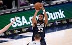 Timberwolves center Karl-Anthony Towns is shooting just 10-for-38, only 26%, from three-point range over his past six games.