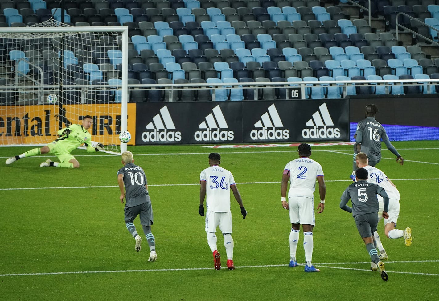 Minnesota United (shown in an Oct. 3 match at Allianz Field) had its home game Wednesday night against Chicago postponed two hours before kickoff because of a suspected additional coronavirus test.