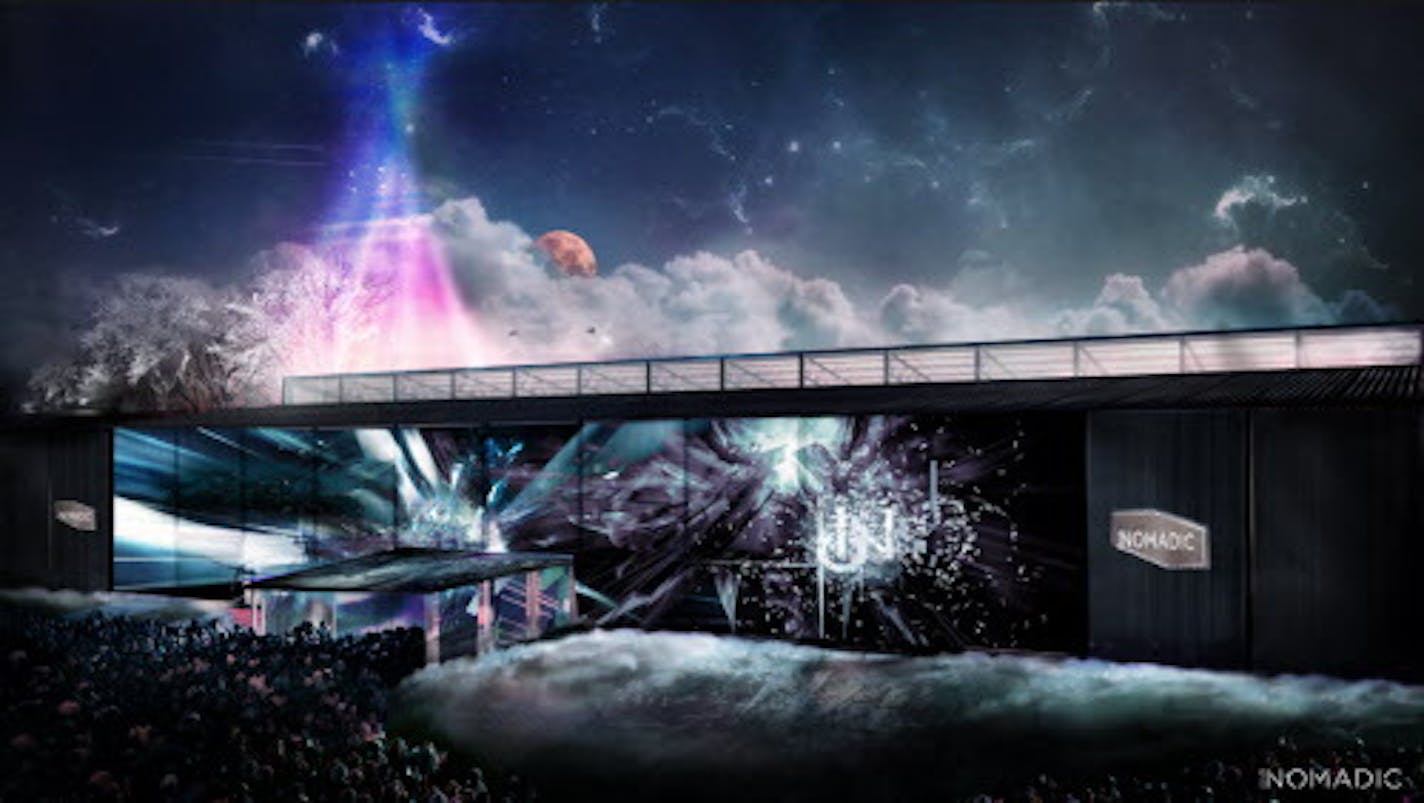 Club NOMADIC, a traveling night life experience that was in Houston last year, will call Mystic Lake Casino Hotel home for four days of performances (shown in renderings) leading into and after the Super Bowl, February 1-4.