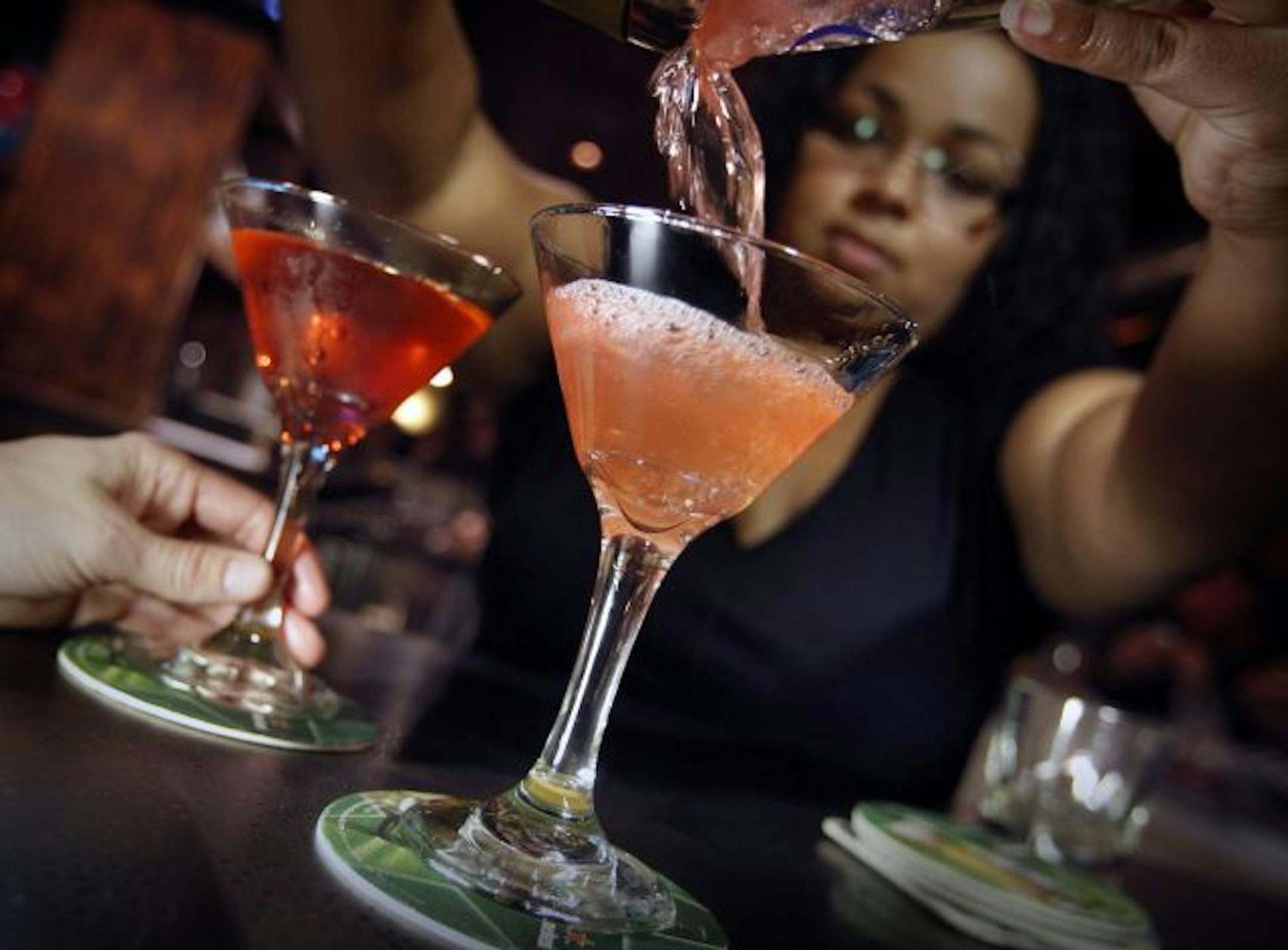 Aaron Johnson, the co-owner of the Strip Club Meat & Fish and co-founder of Town Talk Diner. He's brings his craft bar food, craft beer and craft cocktails to the suburbs, opening the Prairie Ale House in eden Prairie. The prairie Ale Cosmo, going out to customers.