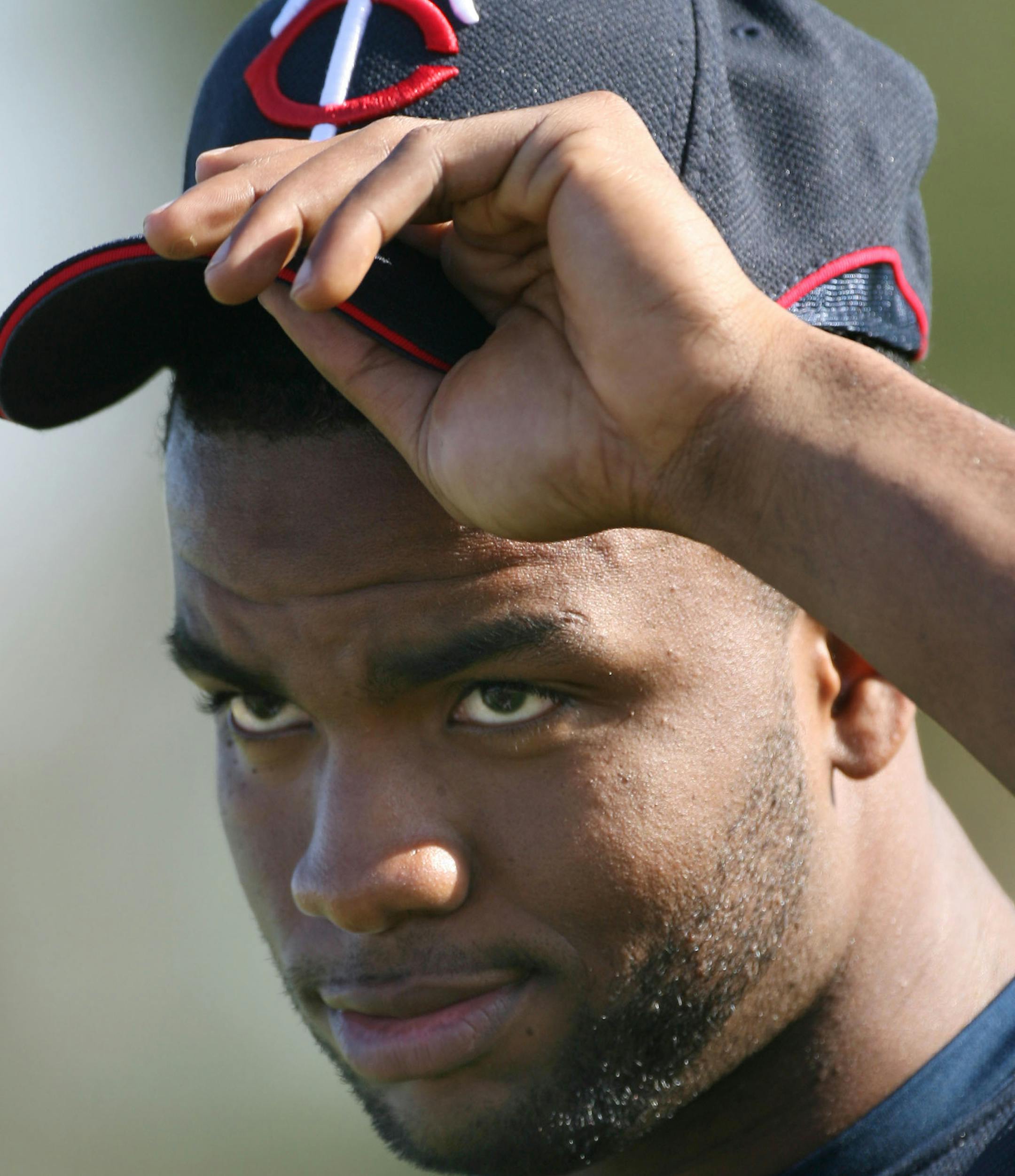 DAVID JOLES • djoles@startribune.com
Fort Myers, FL - Feb. 21, 2007 - Minnesota Twins outfielder Denard Span during spring training at the Lee County Sports Complex.