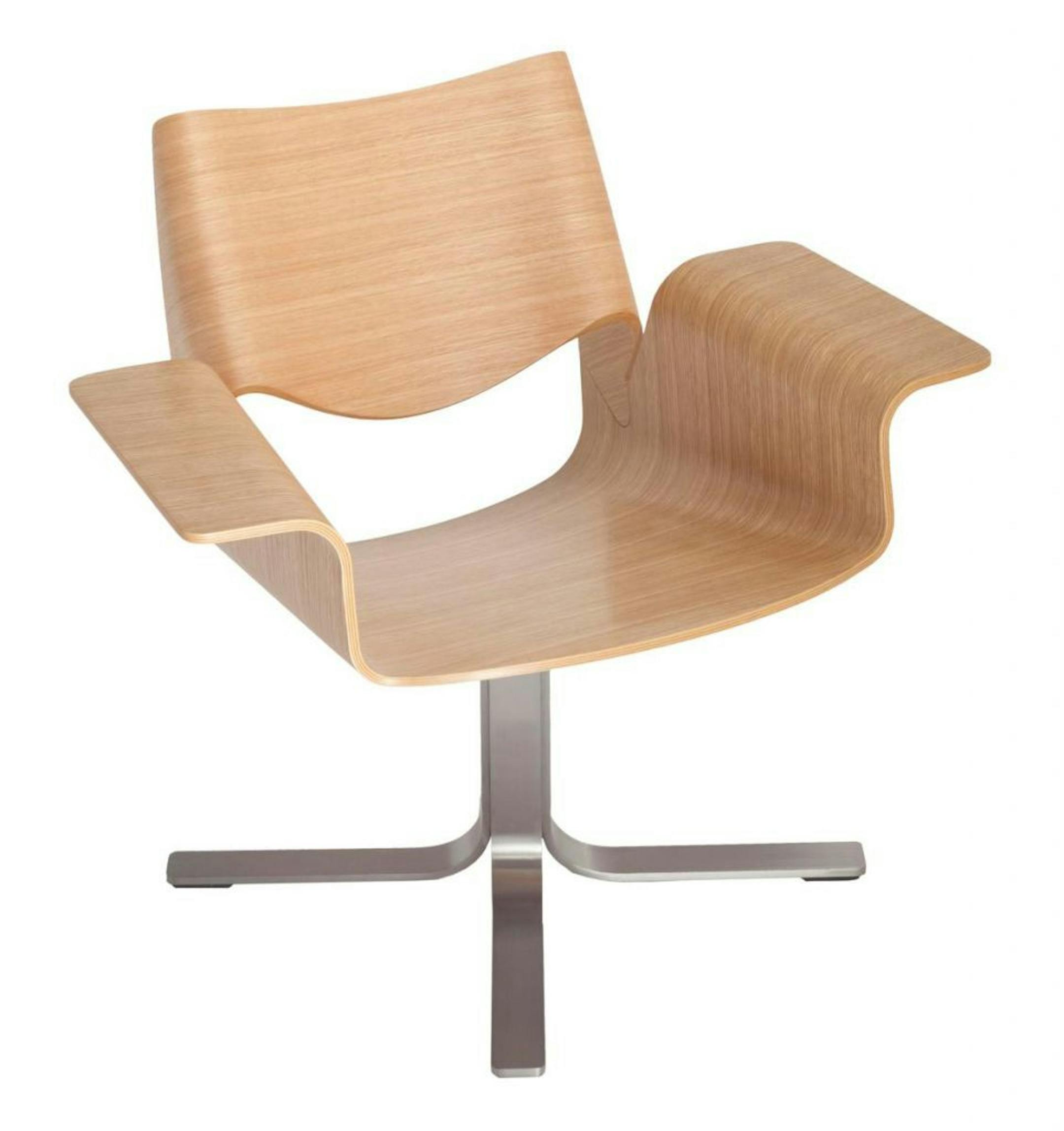 Blu Dot's buttercup chair made of bent plywood and stainless steel -- regularly $799 -- will be $479 at Roam's moving sale.