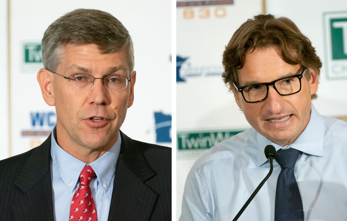 Democrat Dean Phillips, right, defeated Rep. Erik Paulsen.