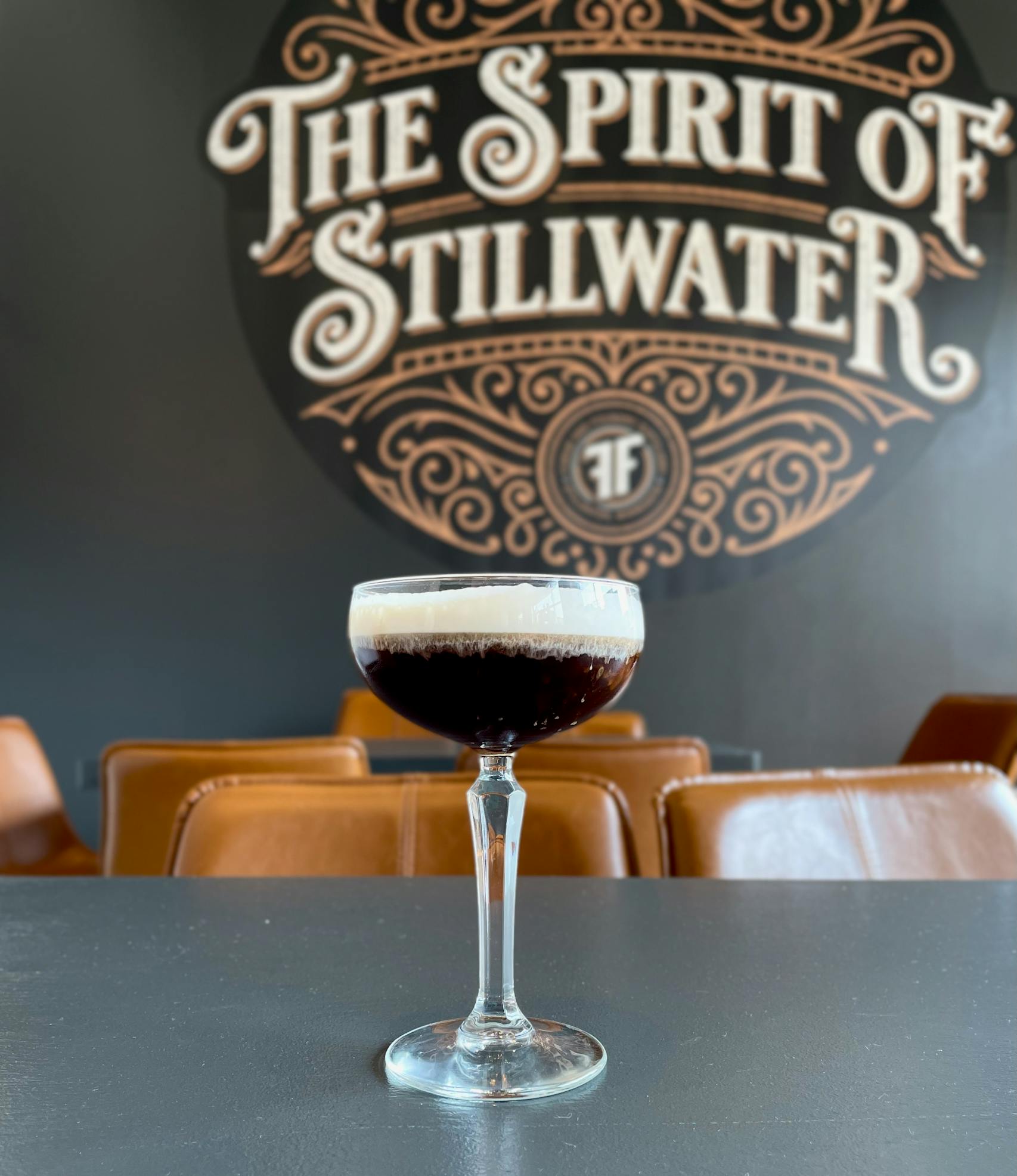 A frothy, cold and rich espresso martini inside Forge and Foundry's taproom.