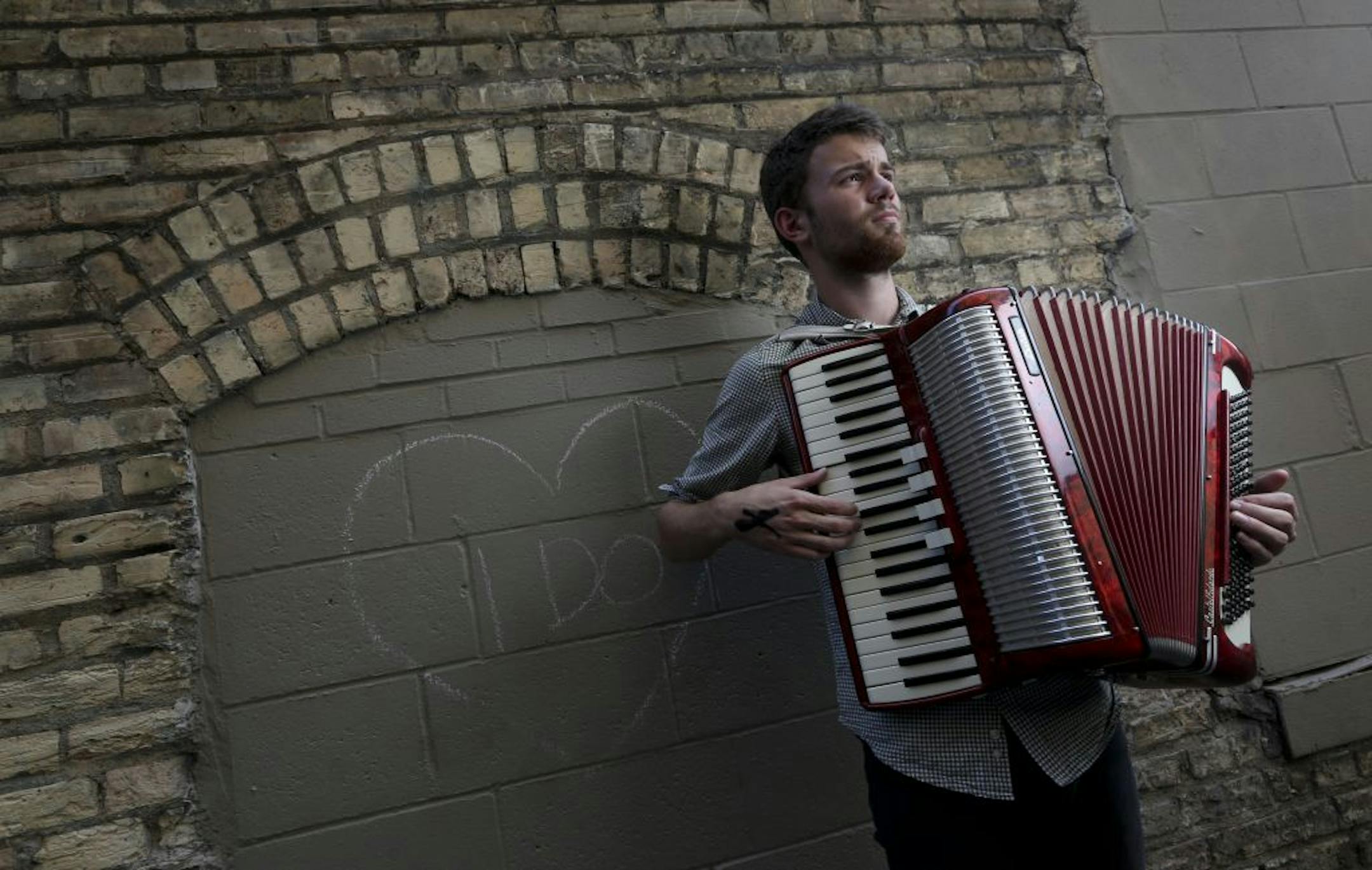 John Mark Nelson in the alley near the Fine Line Cafe in August, 2012.