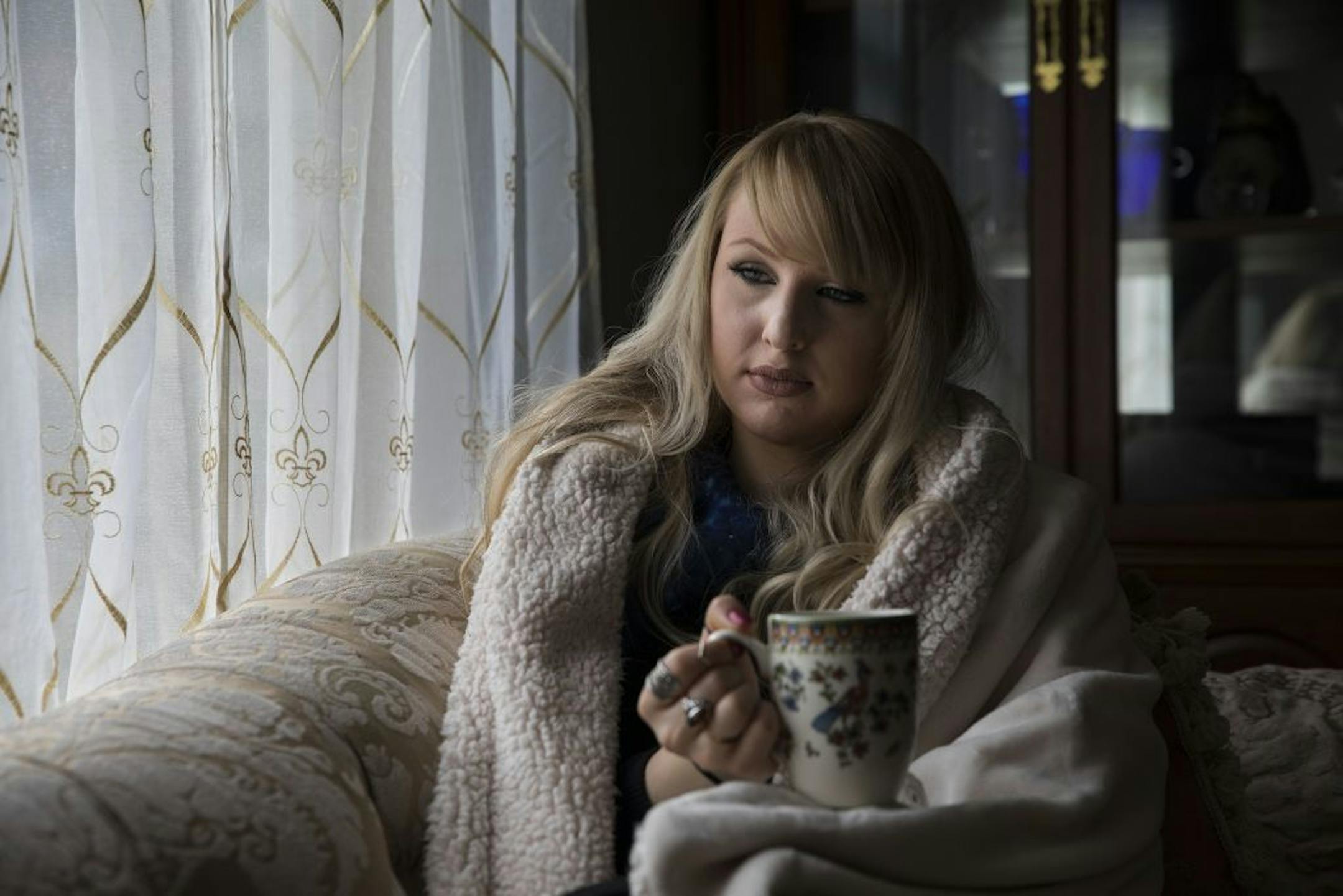 Victoria Toline, who needed nine months in 2014 to taper off the drug Zoloft, at home in Gig Harbor, Wash., Nov. 7, 2018. Many people on antidepressants quit without much trouble, but withdrawal reactions are an enormous and common problem and have contributed to soaring rates of long-term antidepressant use. "I had to drop out of school," she said. "My life's been on hold."