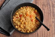 Creamy Spanish Rice with Chickpeas (Arroz Meloso con Garbanzos) is inspired by paella. Meredith Deeds, Special to the Star Tribune