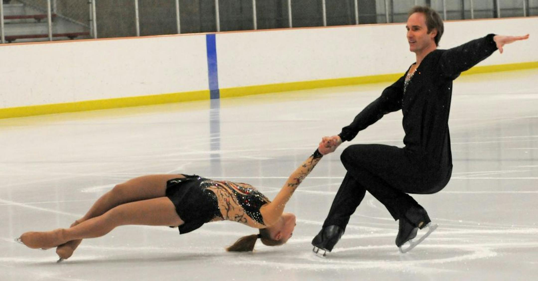 Peter Biver and Rita Fehr are believed to be the first pairs team from Minnesota to qualify for the US Figure Skating nationals in more than 15 years. They worked out on Monday January 2, 2012 at the Eden Prairie Community Center Ice Rink.