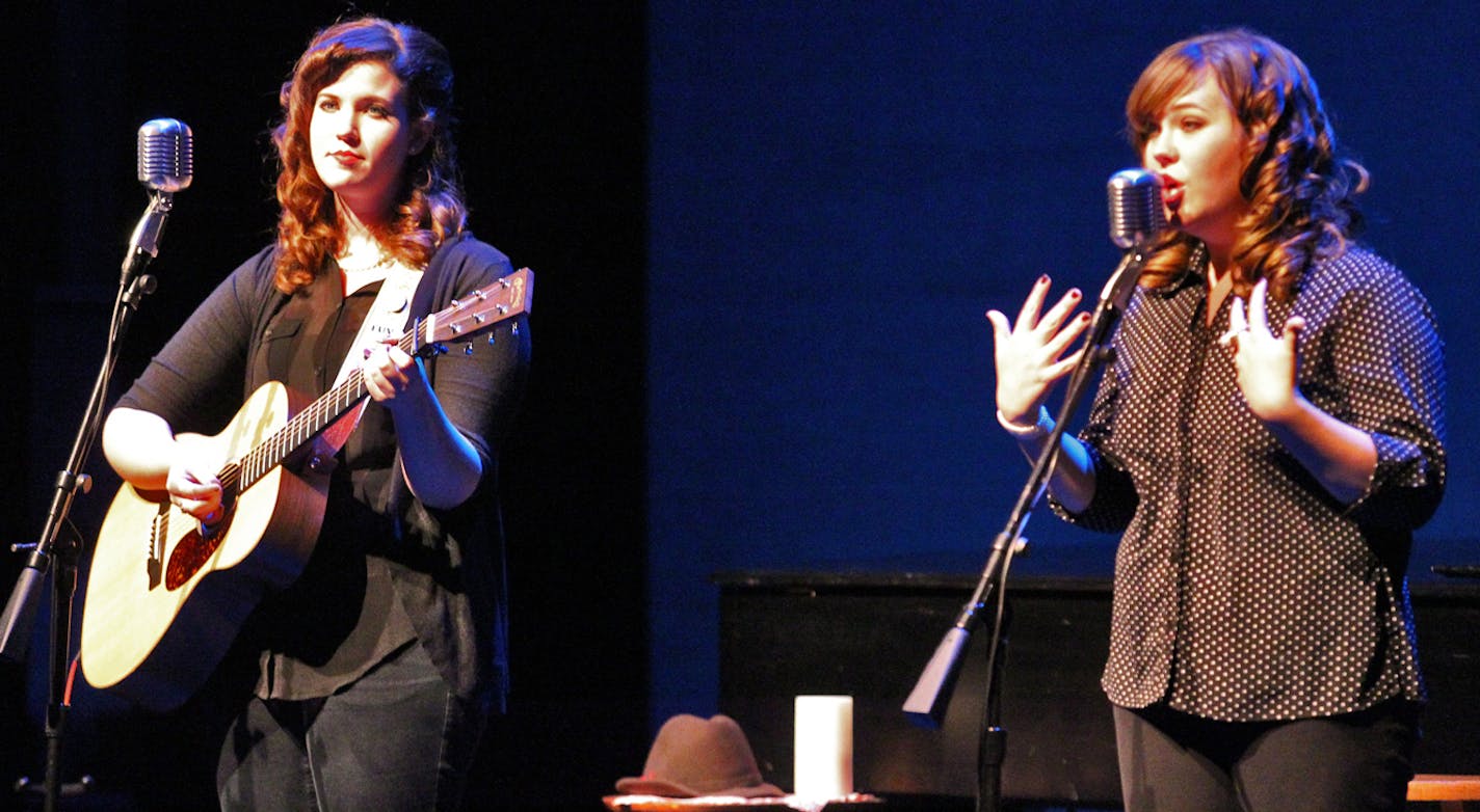 Concert review of Secret Sisters, Laura and Lydia Rogers in concert at the Fitzgerald Theatre in downtown St. Paul. Lydia Rogers, left, and Laura Rogers. ](MARLIN LEVISON/STARTRIBUNE(mlevison@startribune.com (cq )