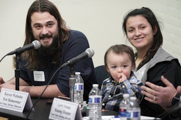 New homeowners Stephen Davis and Kaycee Wabasha of the Lower Sioux Indian Community thanked the funding agencies.