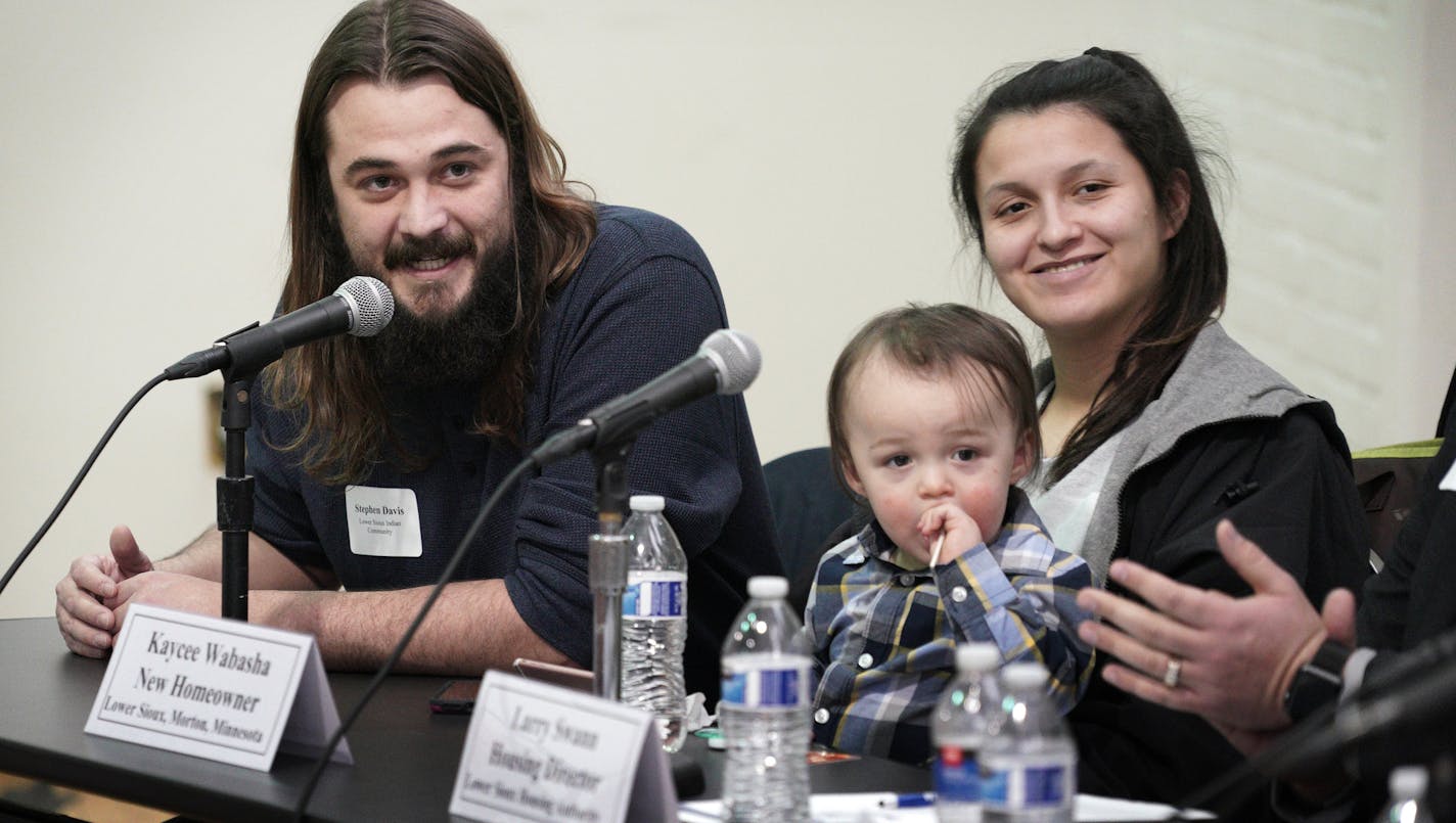 New homeowners Stephen Davis and Kaycee Wabasha of the Lower Sioux Indian Community thanked the funding agencies.