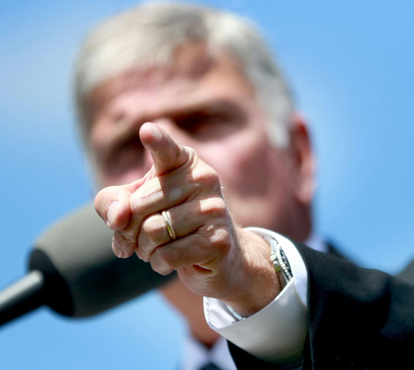 The Rev. Franklin Graham hosted a day of prayer, encouraging the throng of Christians gathered to get out and vote and become involved in politics on the local level Thursday, June 16, 2016, in the lower mall outside the State Capitol in St. Paul, MN.](DAVID JOLES/STARTRIBUNE)djoles@startribune The Rev. Franklin Graham hosted a day of prayer at the Minnesota Capitol. These gatherings are going on in all 50 states, and Minnesota's is next Thursday.