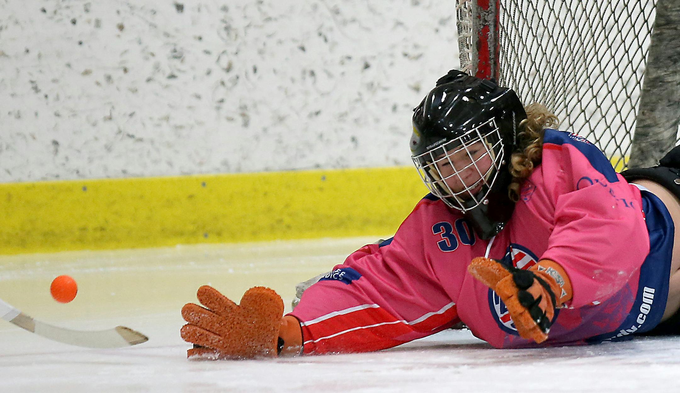 Lilah Schulz of Minneapolis and attends South High School, practiced with the USA U-17 Bandy team at Minnehaha Ice Arena, Thursday, February 19, 2015 in Minneapolis, MN. ] (ELIZABETH FLORES/STAR TRIBUNE) ELIZABETH FLORES • eflores@startribune.com
