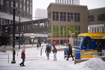 The Central Station light rail stop in downtown St. Paul. The entrance to the skyways has been padlocked for more than a year after a double homicide 