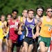Stillwater's Eli Krahn led runners in the 3200-meter run final at the State High School Track and Field meet at Hamline University, Friday, June 6, 20