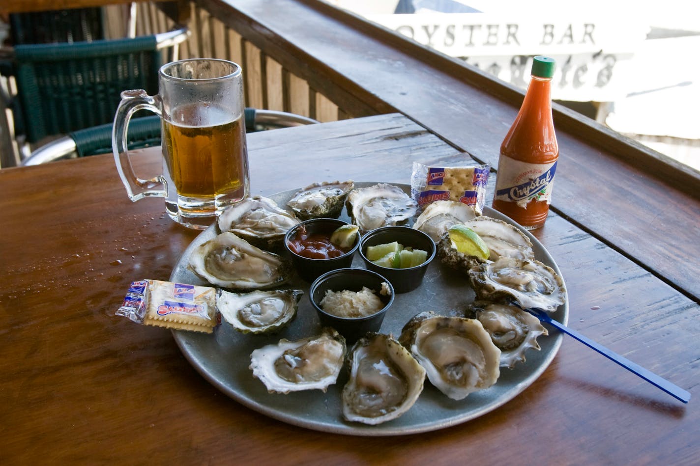 On Wednesdays, Peg Leg Pete's in nearby Pensacola Beach hosts a weekly oyster-palooza featuring famed Apalachicola oysters for just $5.50 a dozen.