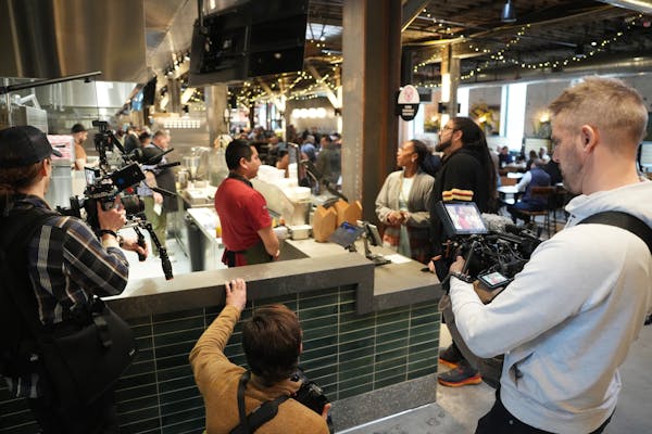 A crew filmed a commercial for Explore Minnesota at the Market at Malcolm Yards in Minneapolis on Friday.