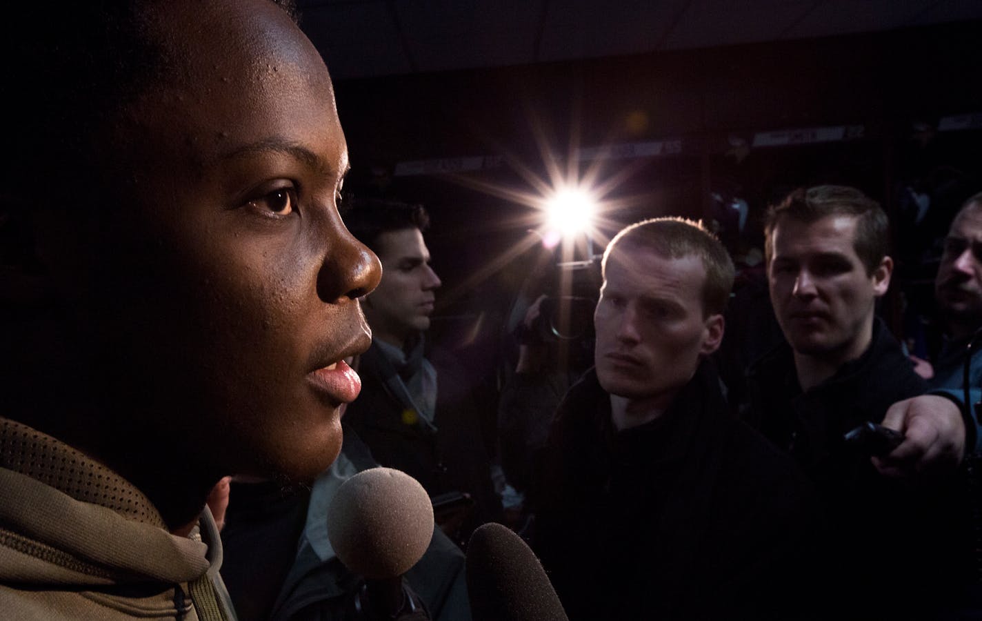 Vikings Teddy Bridgewater talked to the media one last time as he packed up his things at Winter Park Monday morning. ] BRIAN PETERSON • brian.peterson@startribune.com Eden Prairie, MN 12/19/14