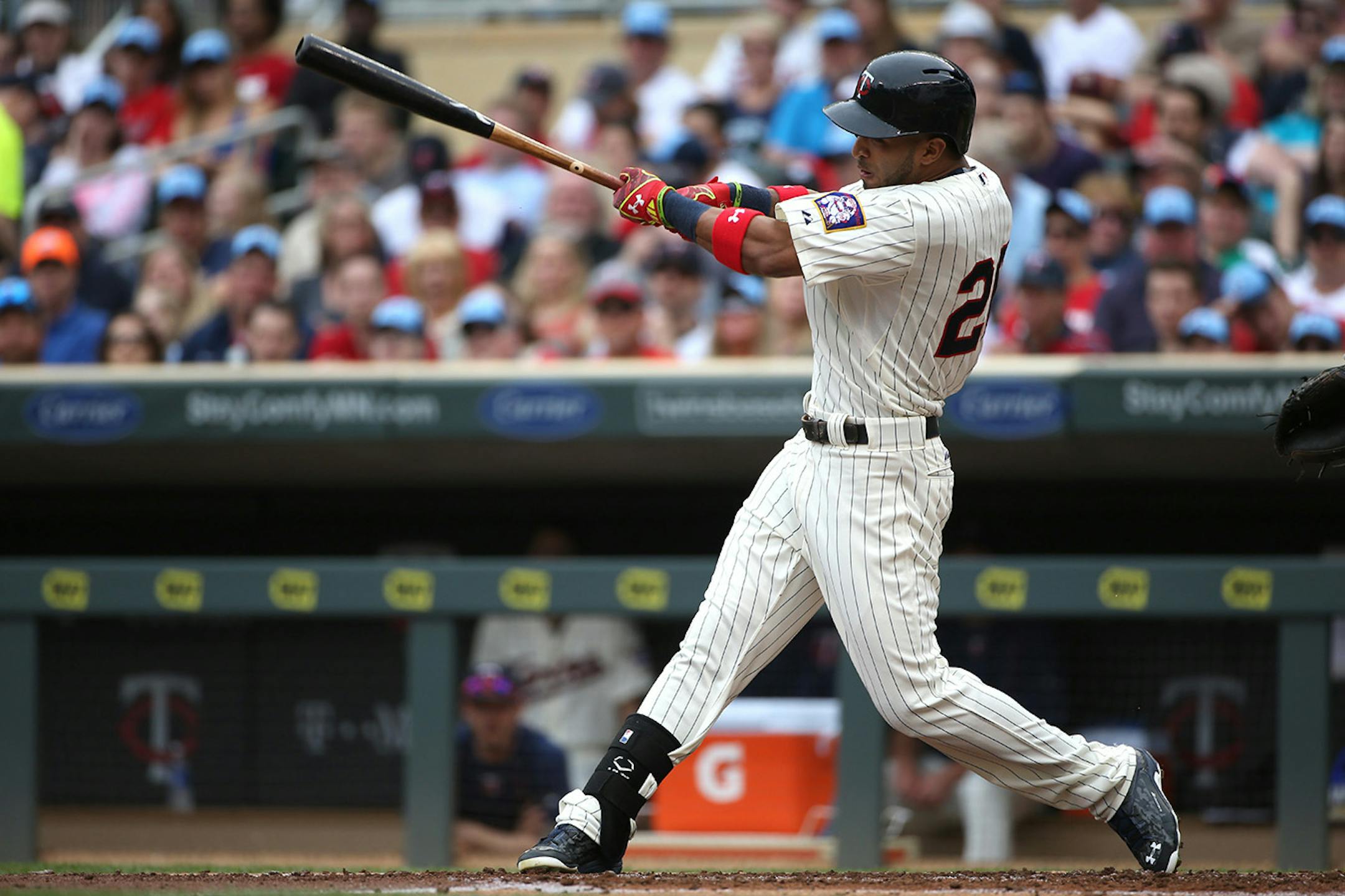 Twin Eddie Rosario hit a single for an RBI in the second inning.