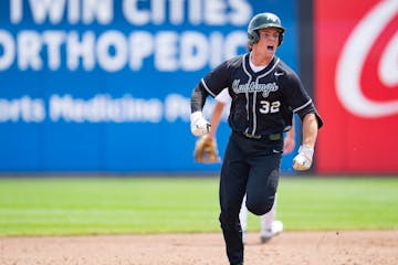 Drew Rogers, shown celebrating a home run for Mounds View in the Class 4A quarterfinals last season, is playing for an Arizona high school this season