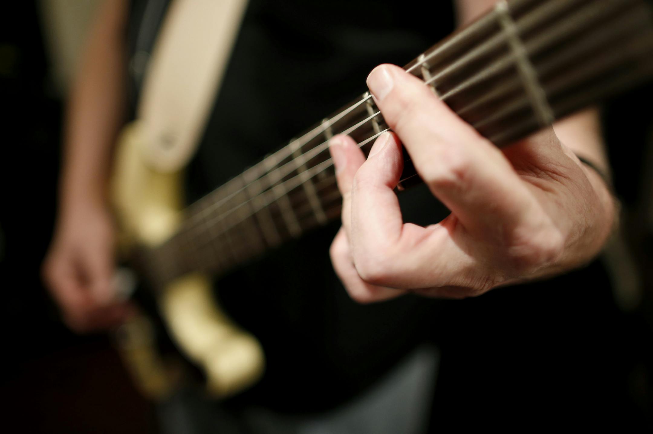 Stephen Brookfield played the guitars while he rehearsed with his band The 99ers. Brookfield is a world-renown educator who is the author of multiple award-winning books, sits on educational boards in four countries and holds the John Ireland Endowed Chair in the University of St. Thomas education department. ] CARLOS GONZALEZ cgonzalez@startribune.com - November 18, 2013, Minneapolis, Minn., Stephen Brookfield is a world-renown educator who is the author of multiple award-winning books, sits on
