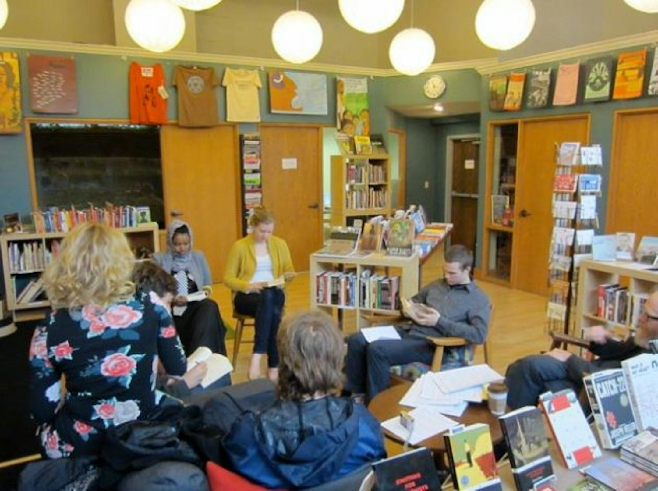 Boneshaker Books in April, during Augsburg College's read-the-entire-text-of-Ulysses-out-loud challenge.