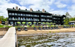 At Quarterdeck Resort on Gull Lake near Brainerd, Minn., the lodge once painted coastal white has been redone in a stylish black. That's just the begi