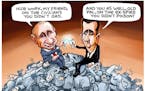 Sack cartoon: Syria and Russia