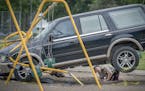 Minnesota State Patrol investigated the scene where a motorist being pursued by the State Patrol veered into a Minneapolis school playground and hit a