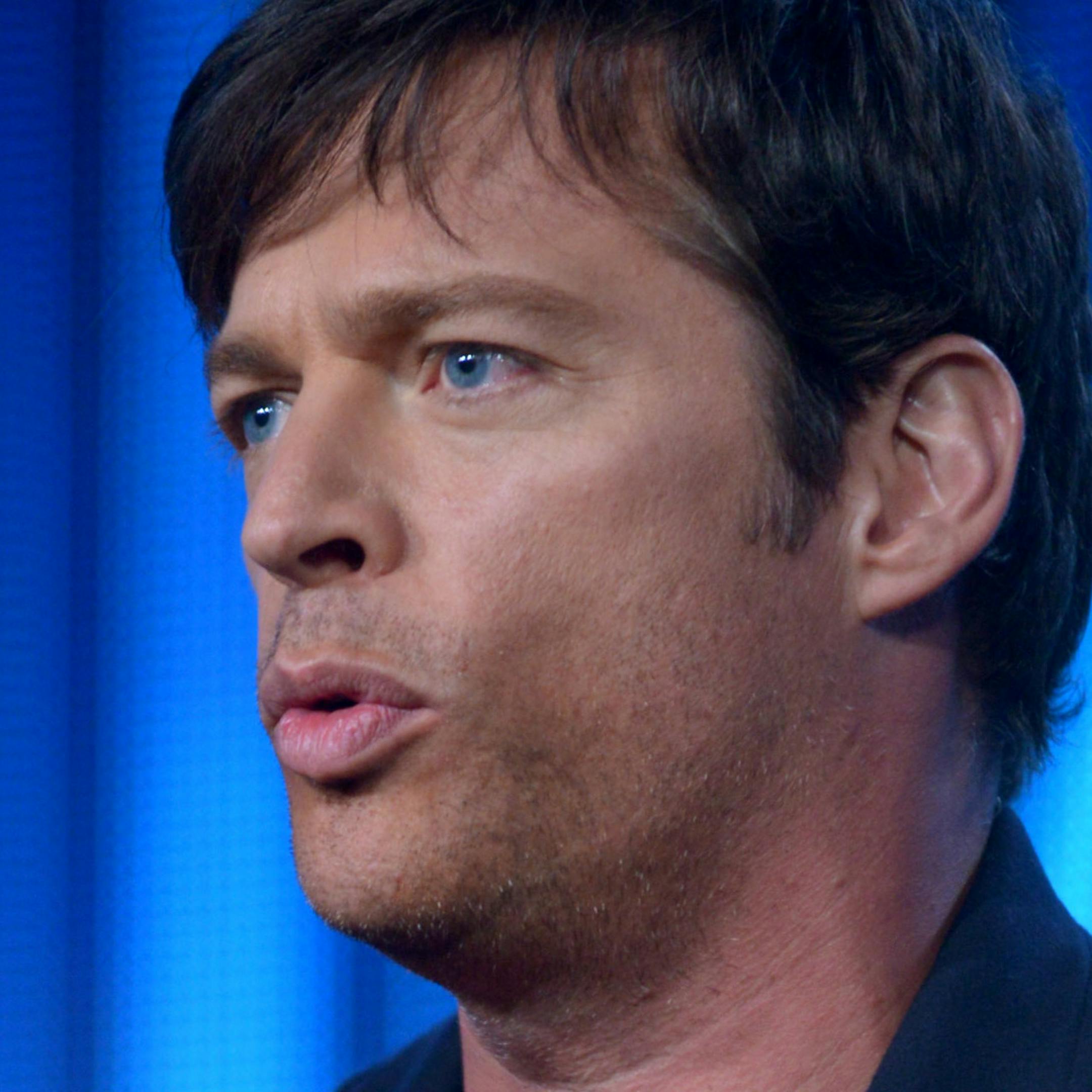 Judge Harry Connick Jr. is seen during the panel of "American Idol" at the FOX Winter 2014 TCA, on Monday, Jan. 13, 2014, at the Langham Hotel in Pasadena, Calif. (Photo by Richard Shotwell/Invision/AP)