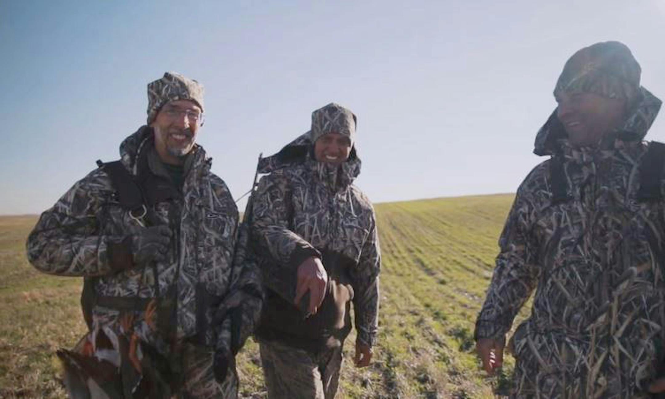 Joe, Bob and Jim Hautman, in a still from the Ducks Unlimited film series.