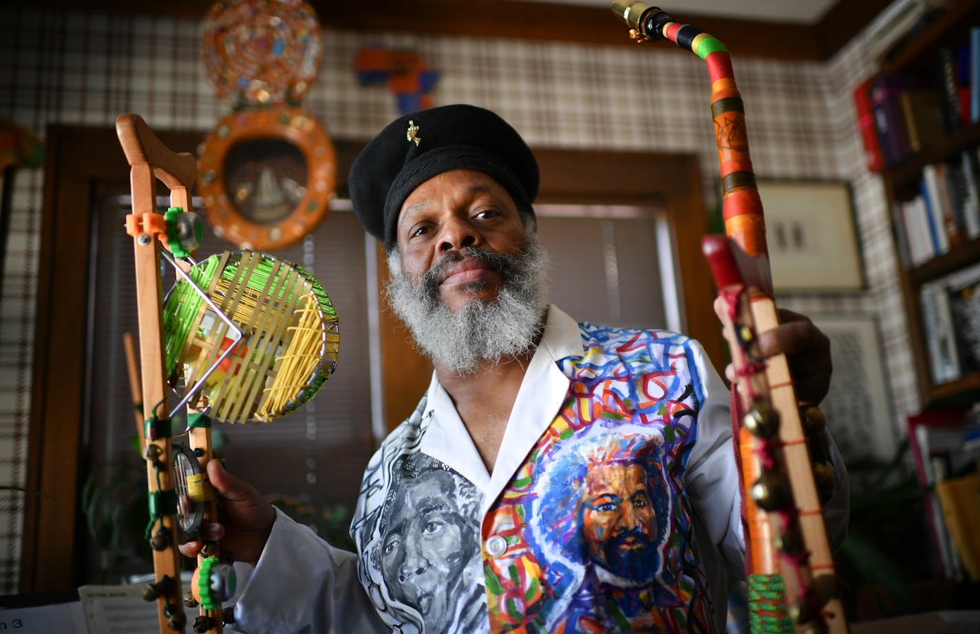 Musician Douglas Ewart also makes his own instruments.