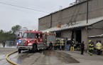 The scene as firefighters battled Wednesday's blaze at Metal-Matic in Minneapolis.
