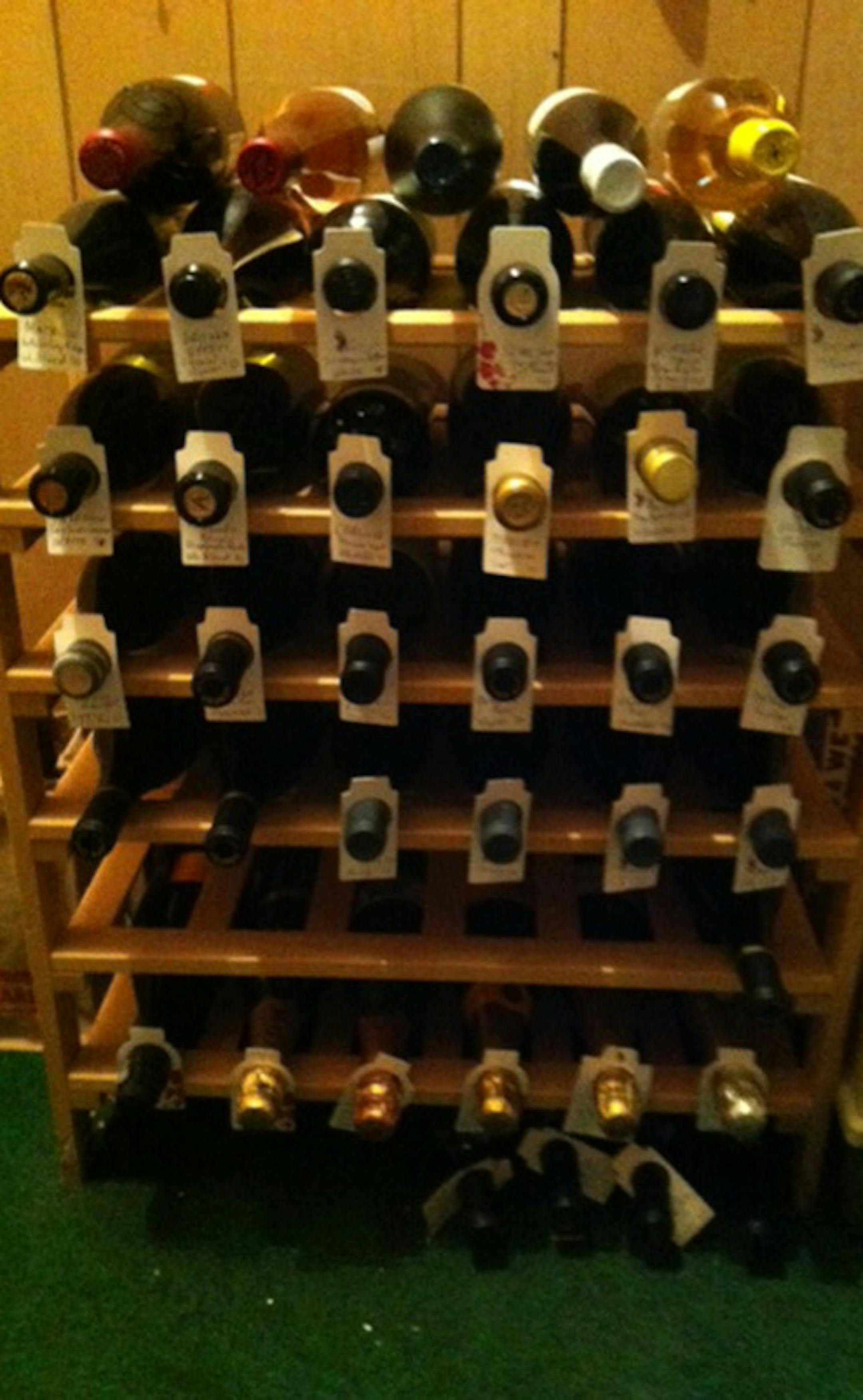 Home wine "cellar" of Bill Ward. Credit: Bill Ward