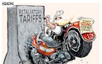 Sack cartoon: Trump, Harley-Davidson and good advice