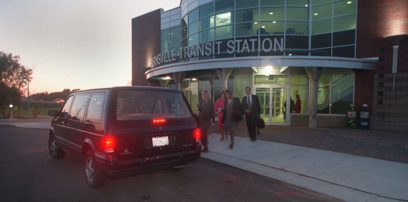 Morning commuters gathered at the Burnsville Transit station to meet thier van pool ride for the drive downtown, ( 6:30-7:00 AM).