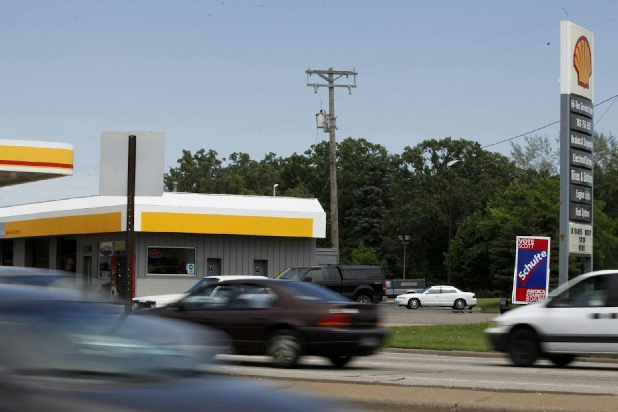 On the corner of Hanson Blvd. and Coon Rapids Blvd. a political sign promoting city councilman Scott Schulte stares at people driving by in Minneapolis, Minn. on Monday, June 18, 2012. According to the Minnesota law, political signs are not to be displayed until June 29.