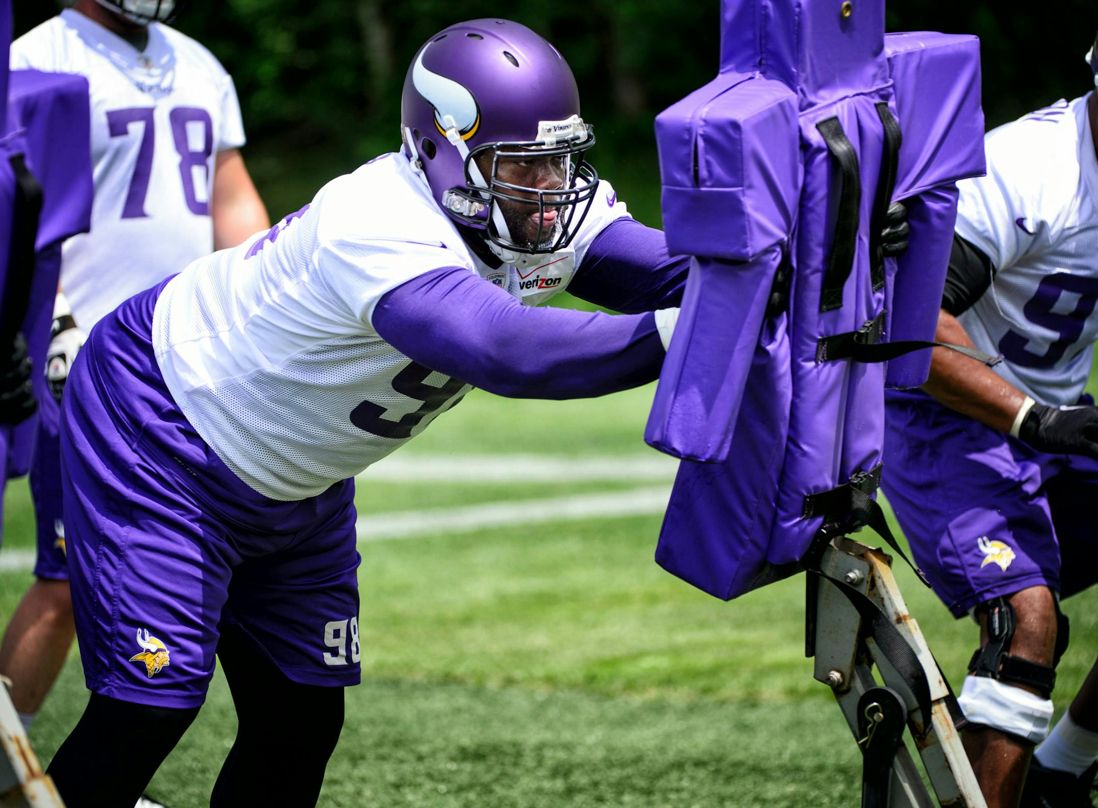 #98 Linval Joseph. Vikings mini-camp in Winter Park. ] GLEN STUBBE * gstubbe@startribune.com Tuesday June 17, 2014