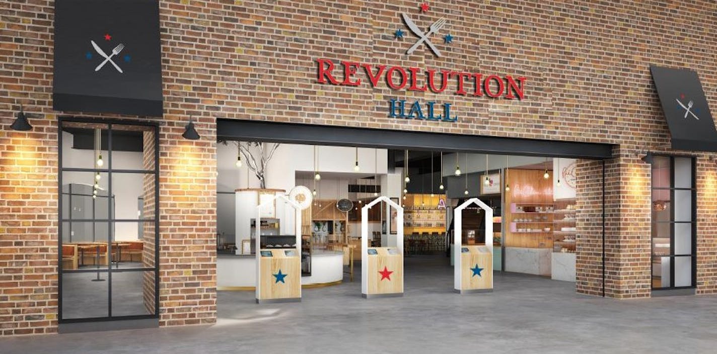 A rendering of Revolution Food Hall in Rosedale.