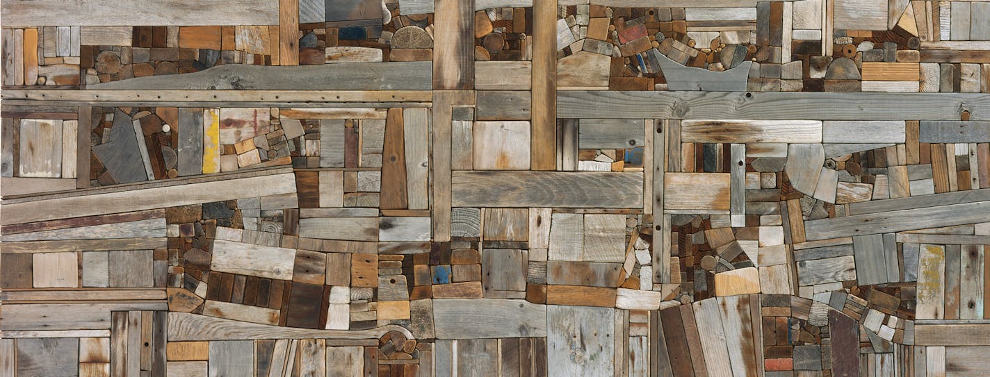 "Untitled" by George Morrison 1975, wood, 48 x 120 in Collection Minnesota Historical Society ORG XMIT: Digital Documentation Image