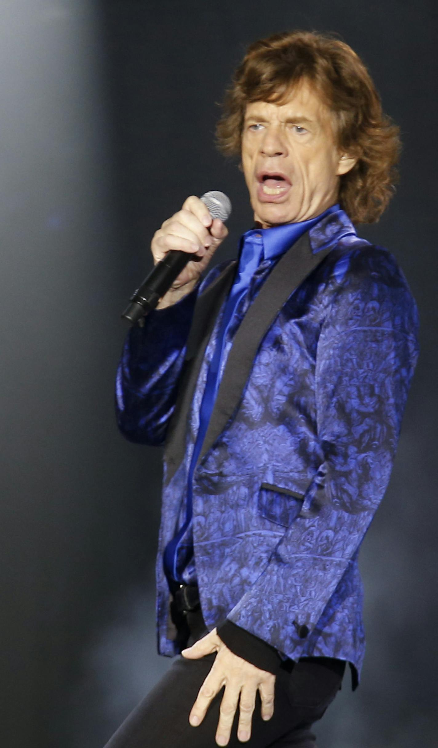 Mick Jagger performs as The Rolling Stones play in their "Zip Code" tour on Saturday, June 20, 2015, in Pittsburgh. (AP Photo/Keith Srakocic) ORG XMIT: PAKS