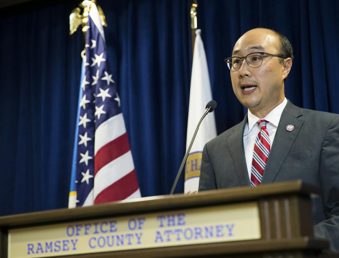 Ramsey County Attorney John J. Choi spoke at a press conference on Friday, July 8, 2016 in St. Paul, Minn. ] RENEE JONES SCHNEIDER &#xef; reneejones@startribune.com