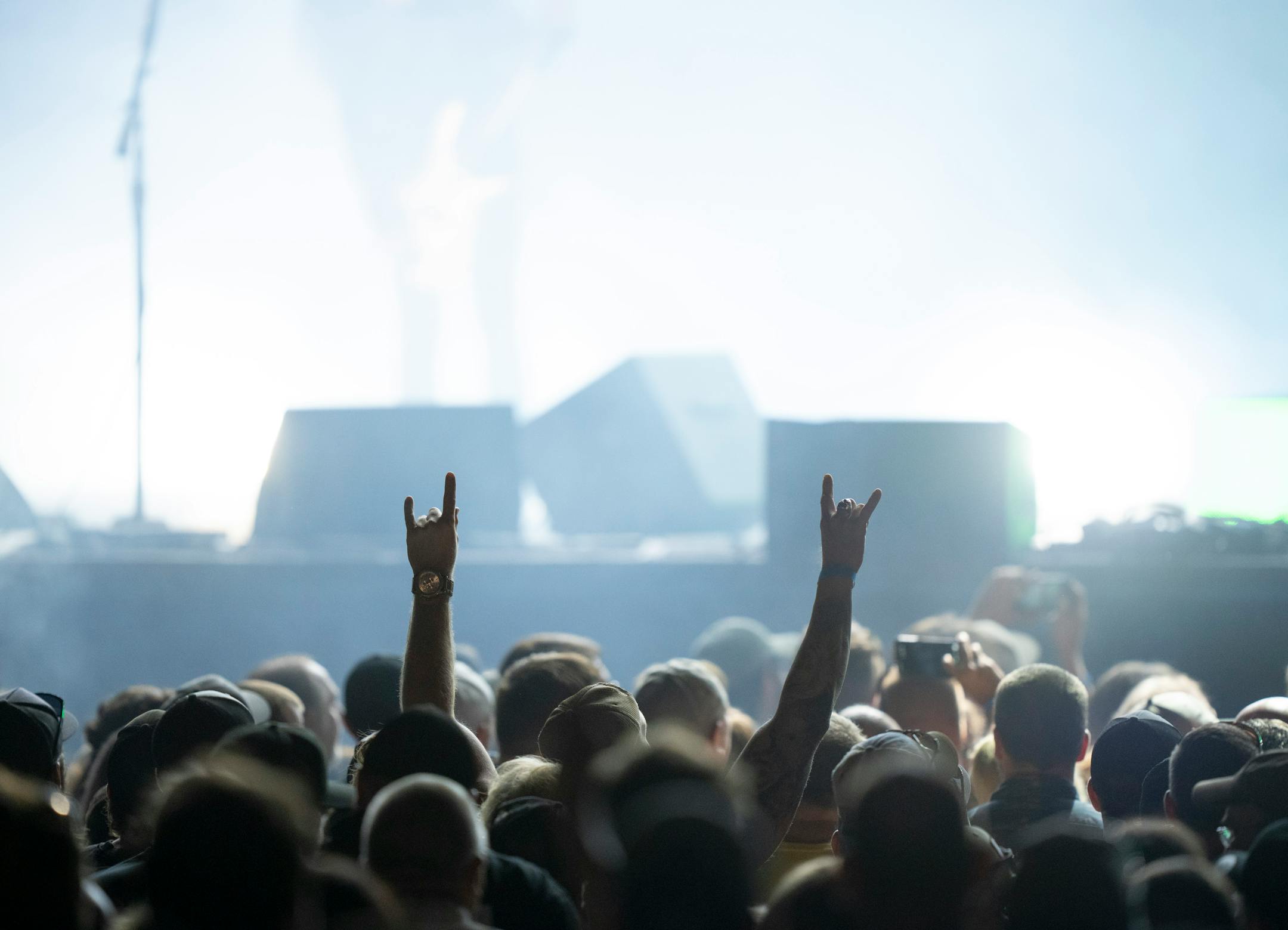 The crowd responded to Alice in Chains, early in their set.