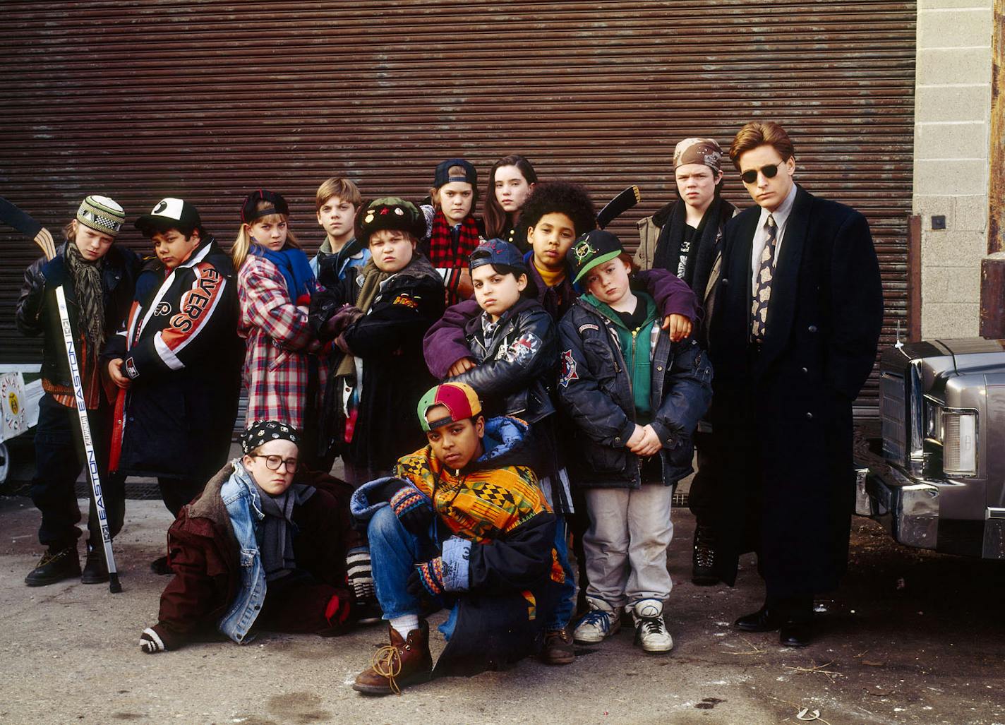 Emilio Estevez with "The Mighty Ducks."