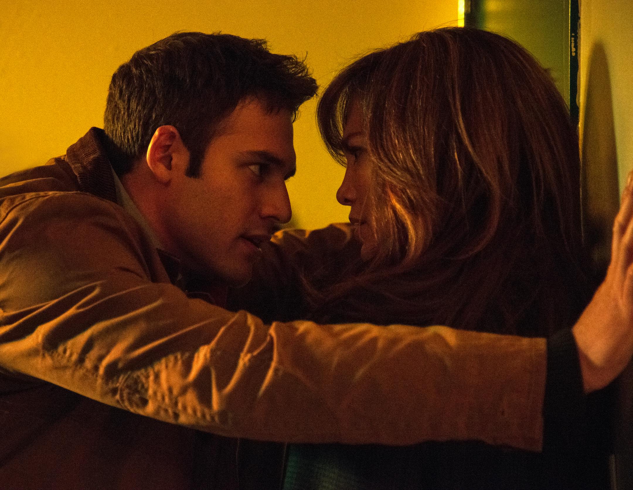 Ryan Guzman and Jennifer Lopez in "The Boy Next Door"