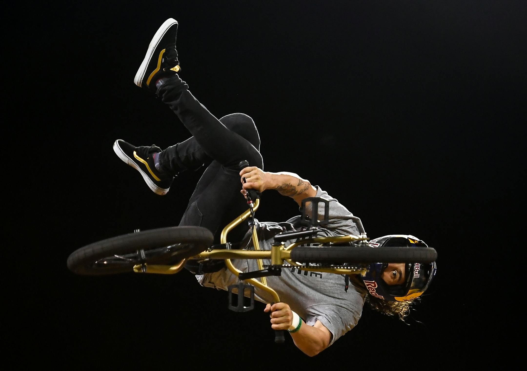 Coco Zurita, of Chile, competed in the X Games vert finals Friday night outside US Bank Stadium.